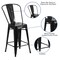 Merrick Lane Dothan Series Metal Stool with Removable Back for Indoor-Outdoor Use